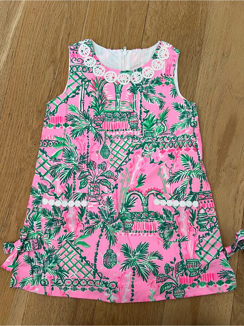 Lilly Pulitzer Pink Dress with Green Tropical Print